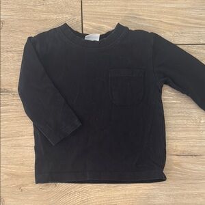 Zara Black Long Sleeve Kids Tee 6-9 MONTHS